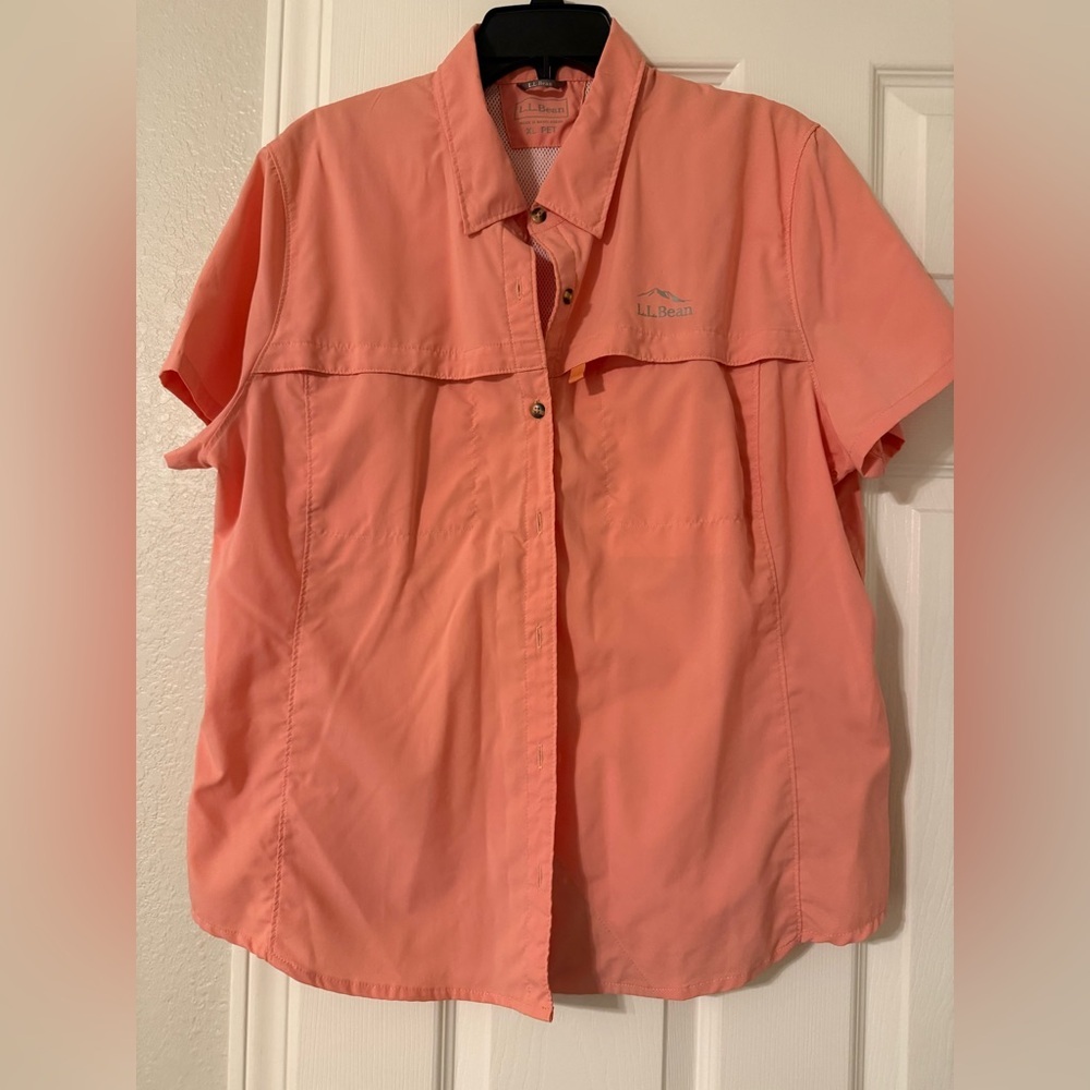 L.L. Bean Peach Button Down Shirt